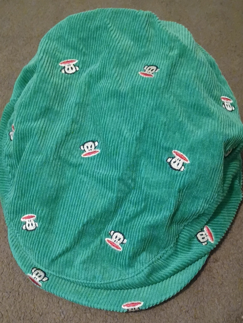 Paul Frank Green Corduroy Cap with Julius Monkey Embroidery